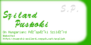 szilard puspoki business card